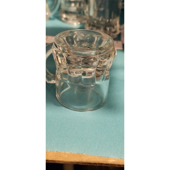 Set of 5 Vintage Federal Glass Shot Glasses – Mid-Century Clear Barware - Picture 9 of 10